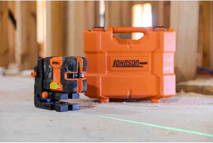 Johnson Level & Tool JLN300-GNCL Laser Level, Self-Leveling Cross-Line Laser