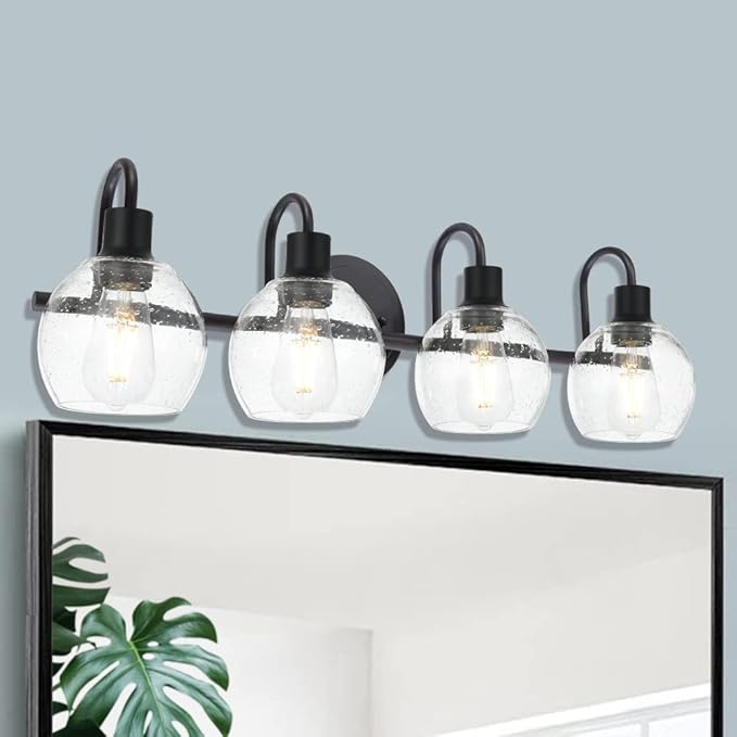 WINSHEN 4-Lights Contemporary Bathroom Light Fixtures Over Mirror