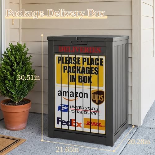 Package Delivery Boxes for Outside, 90 Gallon Outdoor Storage Box