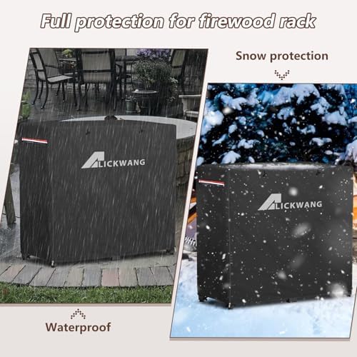 Outdoor Waterproof 34 Inch Small Firewood Rack Cover with Zipper