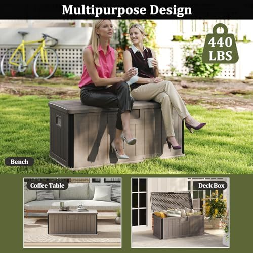 Tangkula 100 Gallon Waterproof Outdoor Storage Box