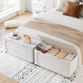 IDEALHOUSE Storage Chest, 39.4" Storage Bench Wooden Storage Trunk, White