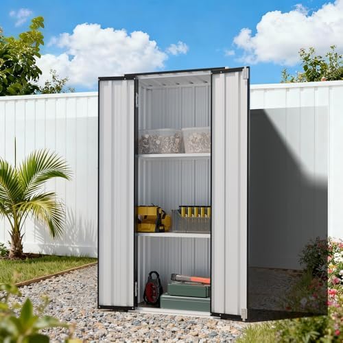 Aoxun Outdoor Storage Cabinet Shed - Vertical Cabinet, Black