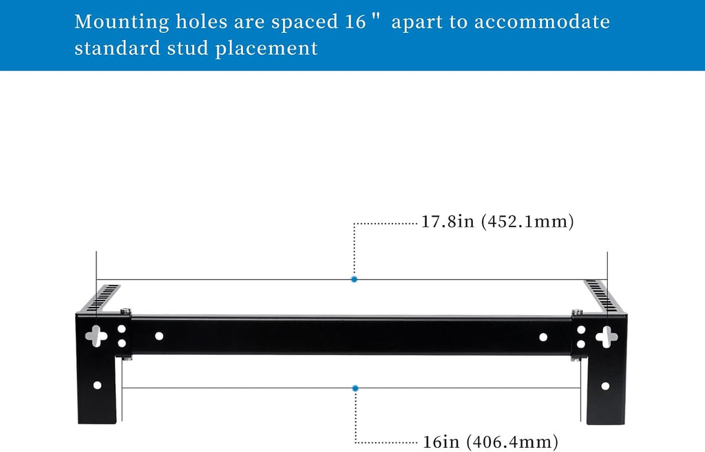 rackpath 4u vertical wall mount rack - heavy, close-up detail