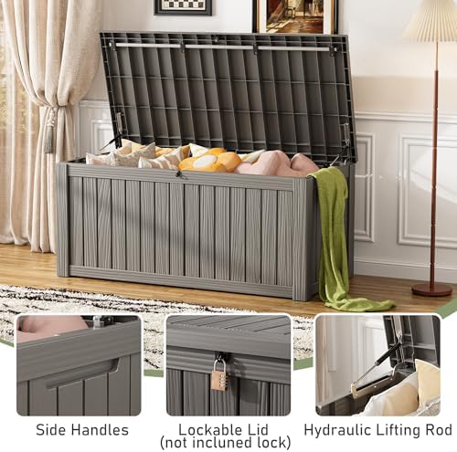 KAMABOKO Outdoor Storage Box, 150 Gallon Deck Box Outdoor Waterproof