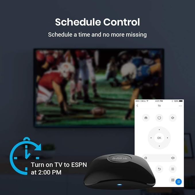 BroadLink RM4 pro IR and RF Universal Remote, All in One Hub Code Learning