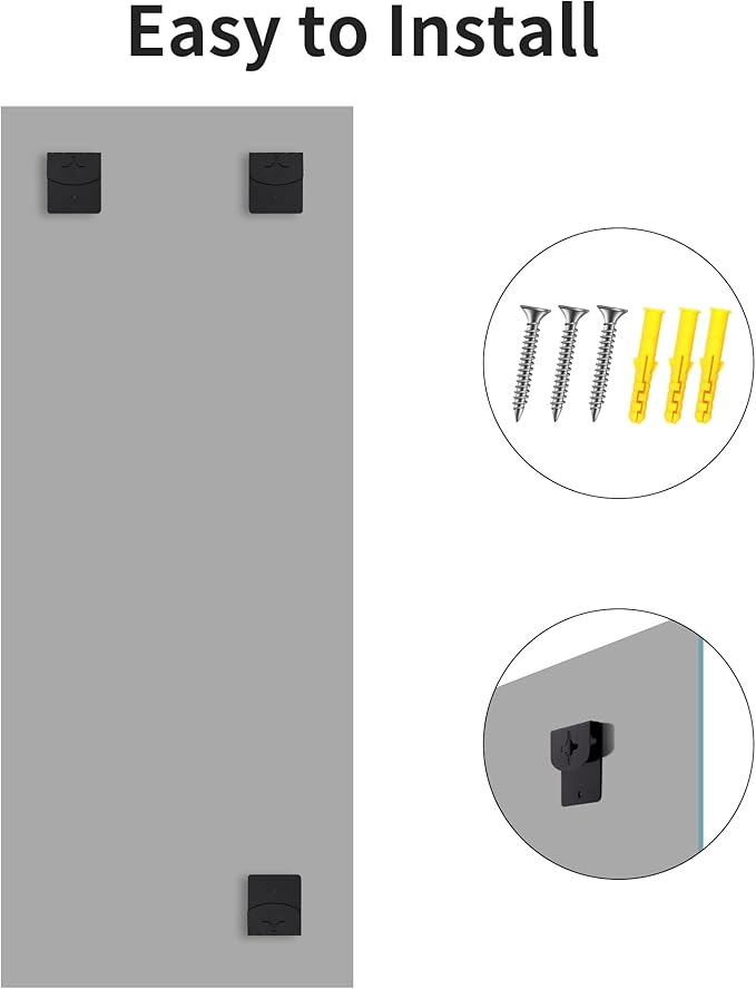 CILIBER Frameless Mirror, 24x60 Inch Large Bathroom Mirrors