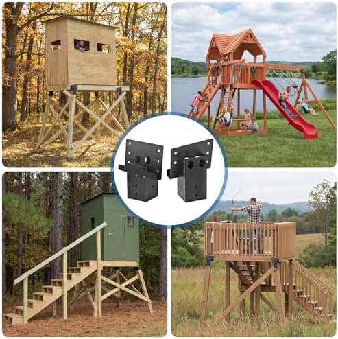 Kotiva Heavy Duty 4x4 Post Bracket for Tripod Deer Stand(Set of 8)