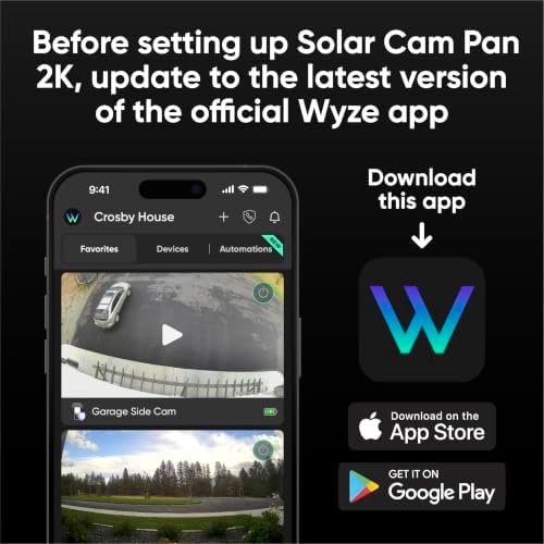 WYZE Solar Cam Pan, 2K Security Cameras Wireless Outdoor, Battery Powered