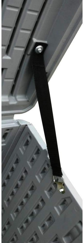 plastic development group outdoor deck box, standard close, side view