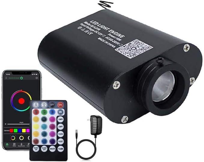 AZIMOM 16W Car Use Sound Activated Fiber Optic Light Box Engine Music Sensor