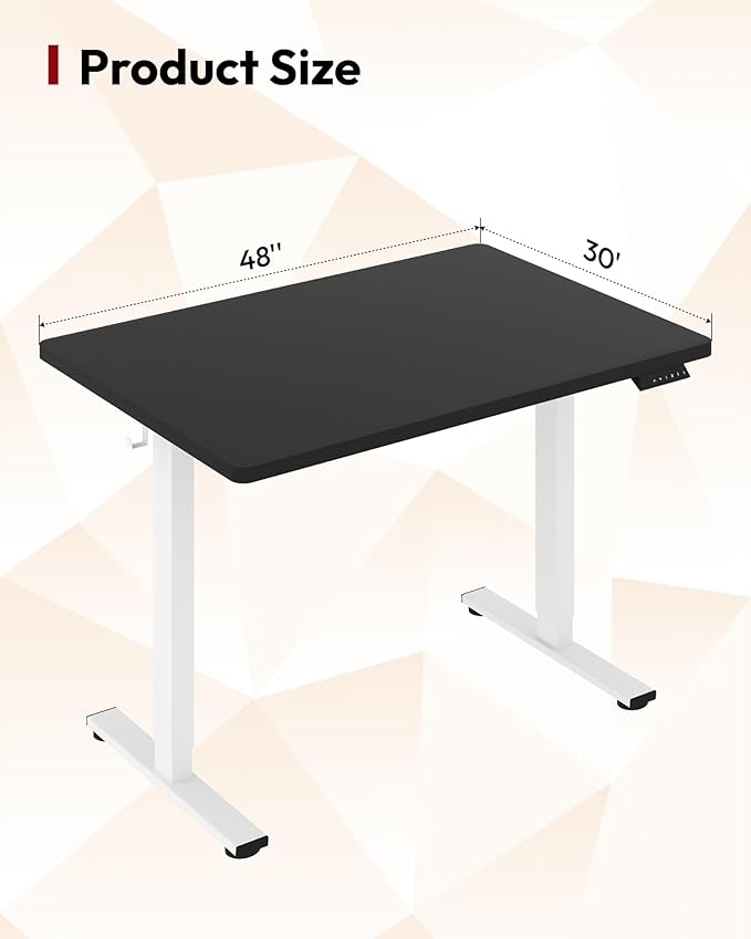 SANODESK Electric Standing Desk 48 x 30 Inches Whole-Piece Desktop Height