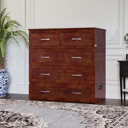 AFI, Northfield Murphy Bed Chest Twin XL with 6" Mattress, Walnut