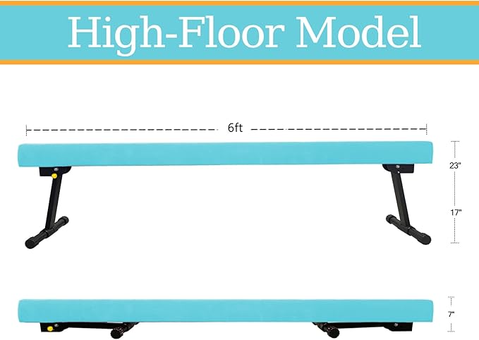 Adjustable&Foldable Gymnastics Balance Beam, 6FT/8ft High-Low Level Floor
