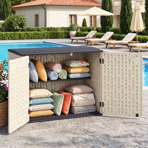 Tangkula 20 Cu.Ft Large Outdoor Storage Cabinet w/Adjustable Shelf