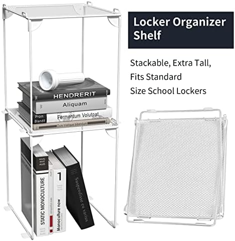 Neudeco Locker Shelf 2 Pack - Organizer for School Gym Office - White 12“