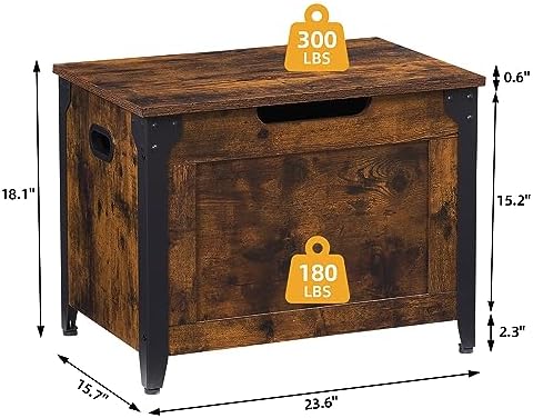 GAOMON 23.6" Storage Chest, Storage Bench with Safety Hinge