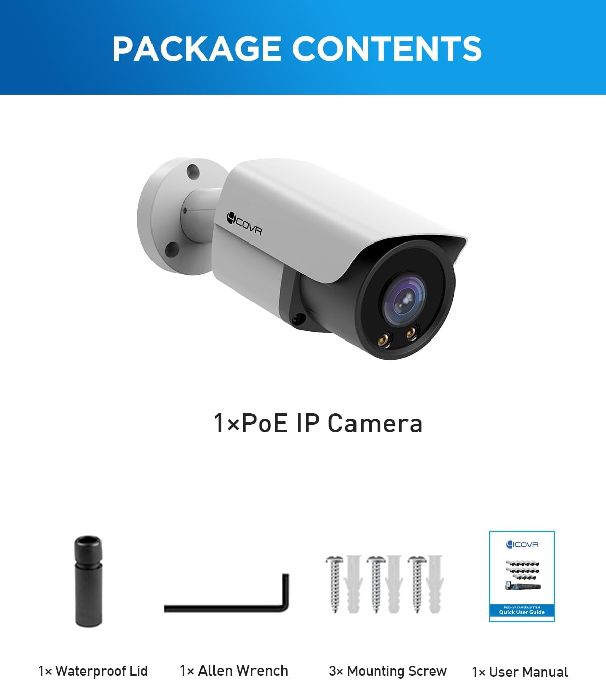 4covr 5mp poe ip security bullet camera outdoor on a desk or shelf