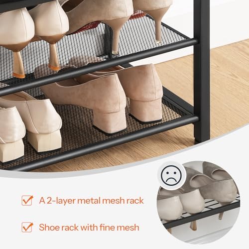 HOOBRO Small Shoe Bench, 3-Tier Shoe Rack, Shoe Storage Bench