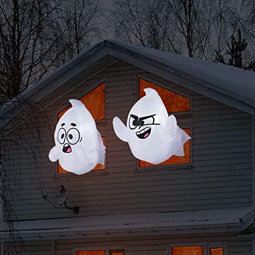 Joiedomi 2 Pack Halloween Inflatable Window Ghost with Build-in LED, 2.6 FT Tall Blow Up Inflatable Scary Flying Ghost Broke Out from Window for Halloween Outdoor, Yard, Garden, Lawn Decoration