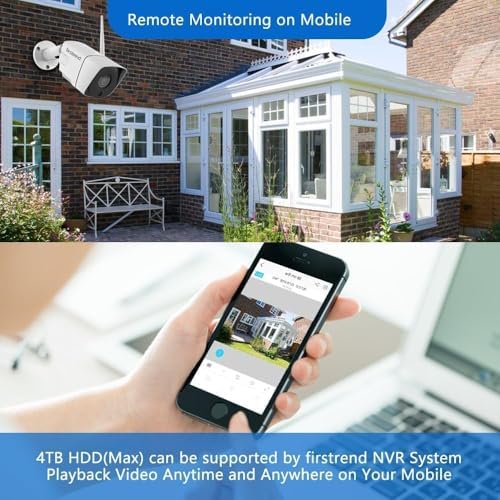 wireless security camera system with 3tb hdd,8 cctv, side view