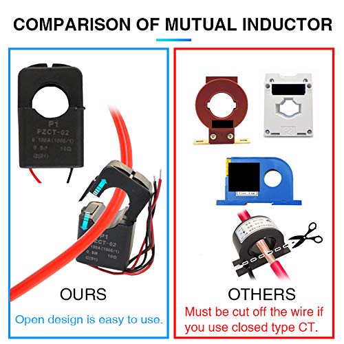 2 Pieces AC Current Voltage Amperage Power Energy Panel Meter LCD Digital