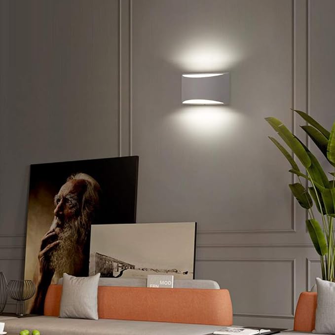 Aipsun Indoor Aluminum Modern LED Wall Sconce Hardwired Interior Wall Lights (Set of 2)