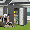 Gizoon 8x6 FT Outdoor Storage Shed, Corrosion Metal Garden Shed, Dark Grey