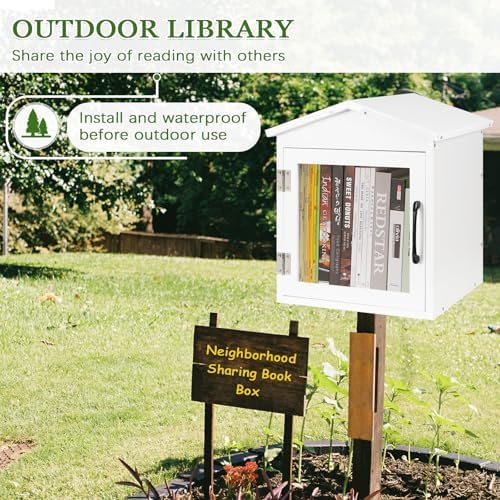 Outdoor Library Outdoor Book Box Storage, 13x11x16 Inch