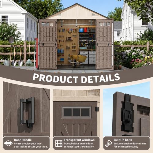 AirWire 8x12 FT Outdoor Resin Storage Shed Beige