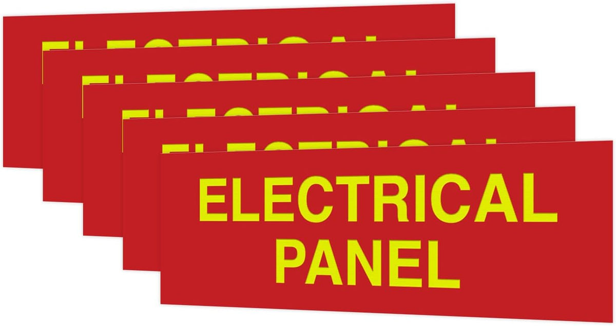 all quality basic electrical panel sign (5 pack), side view