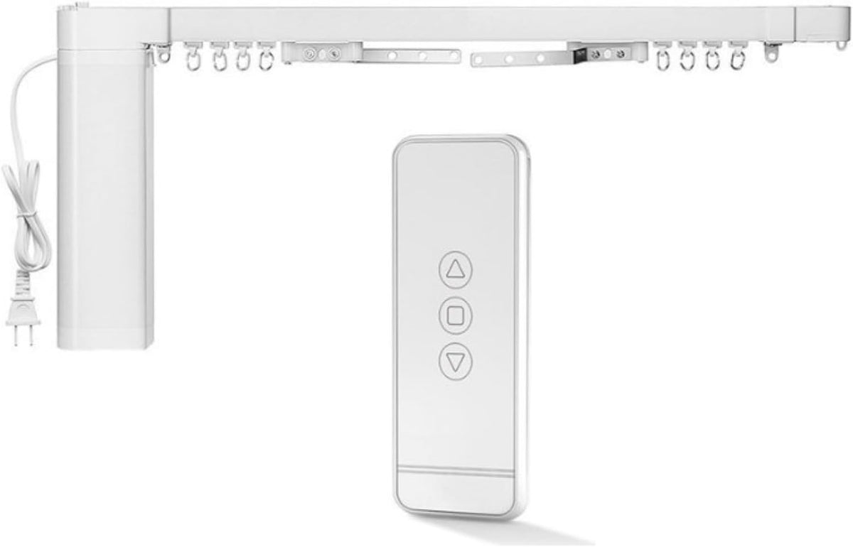 Lemoeyes Electric Curtain Track, Retractable Motorized Curtains Rod From 7-17ft