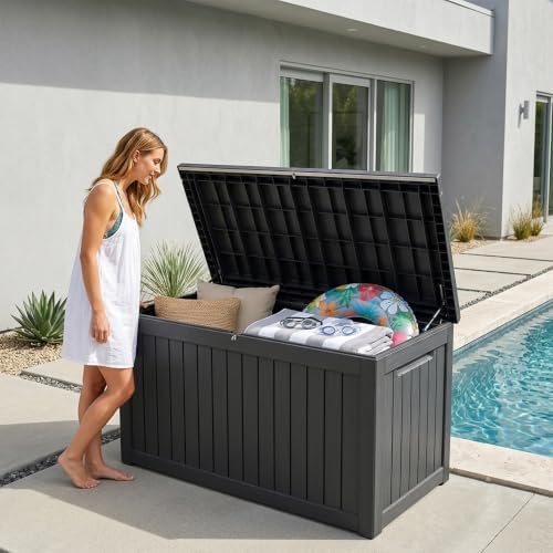 Outdoor Storage Box,270 Gallon Waterproof Deck Box [Upgraded 3.0]