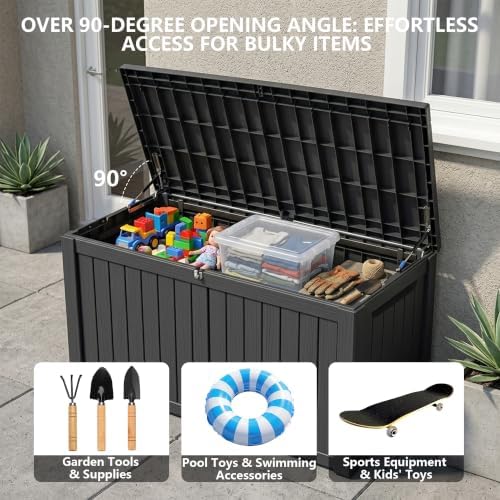 Outdoor Storage Box,180 Gallon Waterproof Deck Box [Upgraded 3.0]