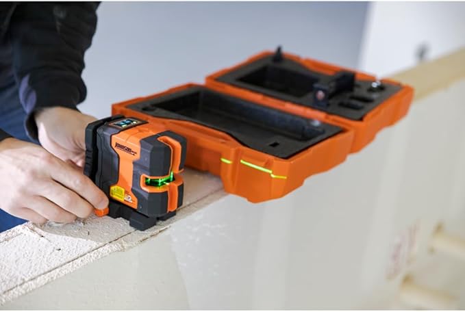 Johnson Level & Tool JLN300-GNCL Laser Level, Self-Leveling Cross-Line Laser