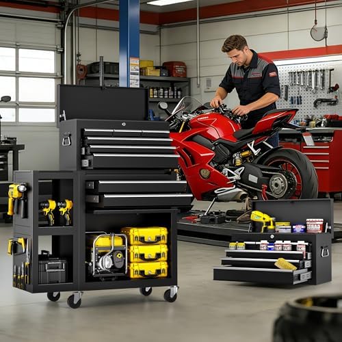 Metal Tool Chest, 8 Drawer Rolling Tool Chest with Wheels