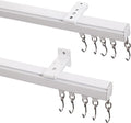 ChadMade Ceiling/Wall Mount Curtain Track Rod Set - 9ft Adjustable Length