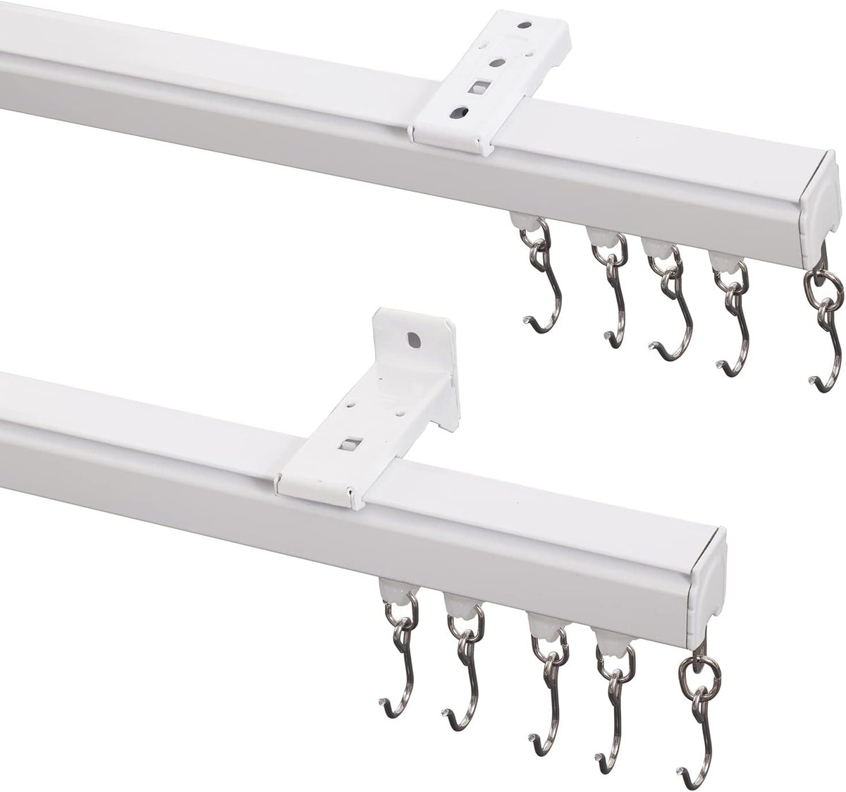 ChadMade Ceiling/Wall Mount Curtain Track Rod Set - 9ft Adjustable Length