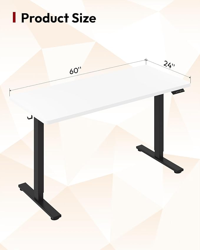 SANODESK Electric Standing Desk 60 x 24 Inches Whole-Piece Desktop Height
