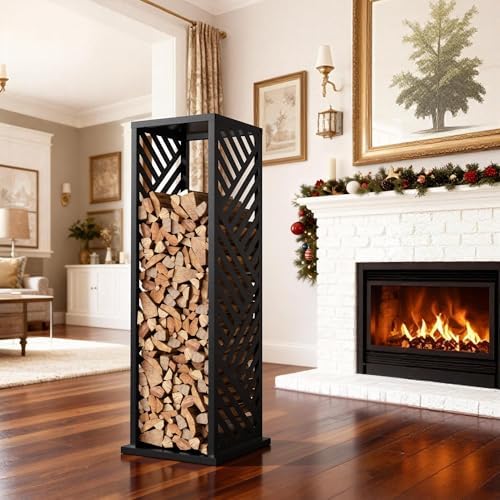 4ft Firewood Rack Indoor, Wood Rack, Metal, 1000 lbs (Diagonal)