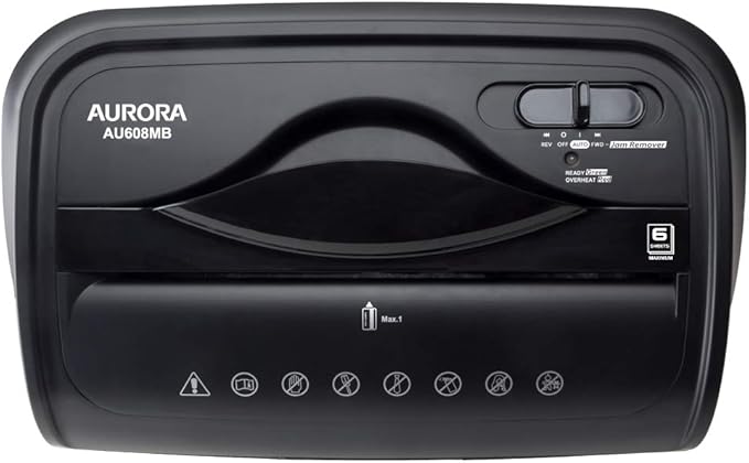 Aurora AU608MB High-Security 6-Sheet Micro-Cut Paper Credit Card Shredder