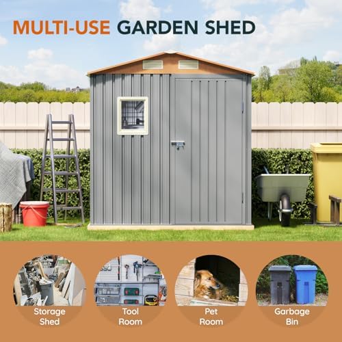 Verdeluxe 6x4FT Multi-Used Outdoor Storage Shed with Frame Floor