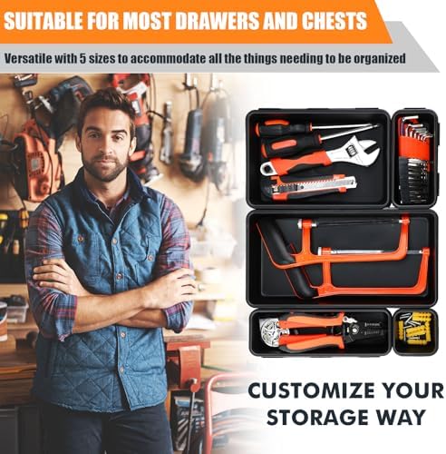 Funnymoom 100 Pack Tool Box Organizer Storage Drawer Divider Trays 5 Sizes