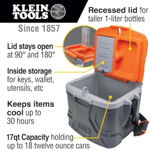 Klein Tools 55600 Work Cooler, 17-Quart Lunch Box