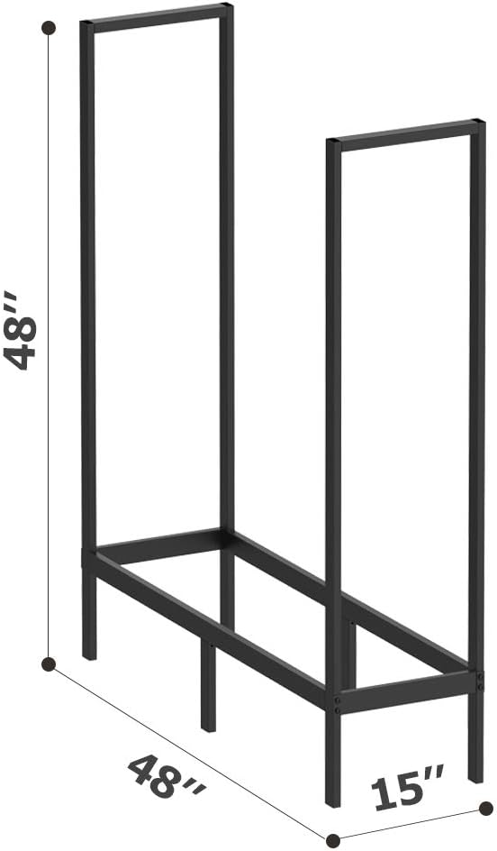 4ft firewood rack outdoor, heavy duty log holder, close-up detail