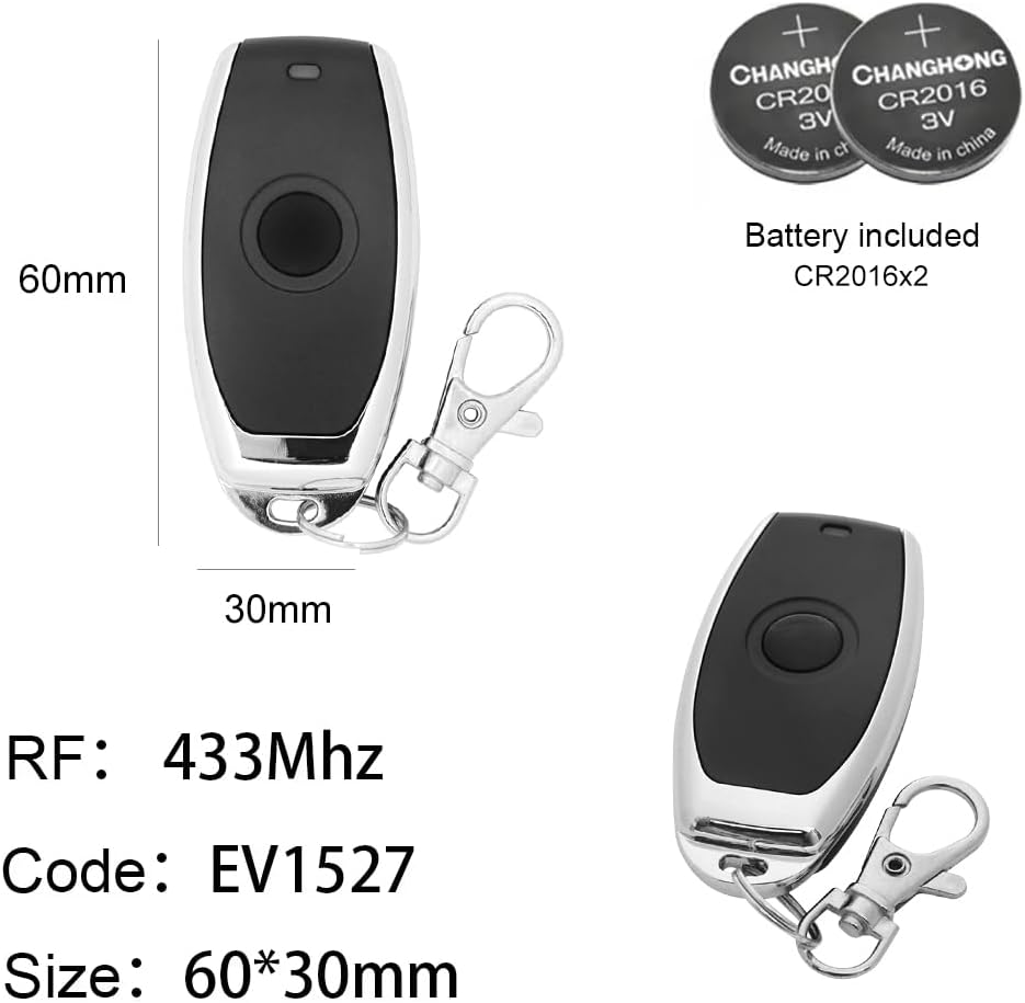 qiachip black 1-button 433mhz remote transmitter 10-pack shown in use