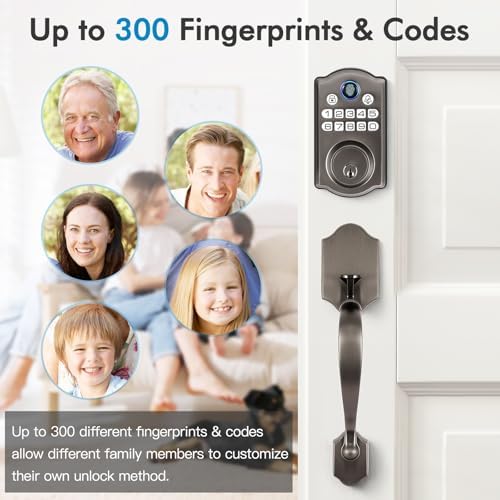 Keypad Smart Deadbolt Lock Set with 2 Lever Handles,5-in-1 Control