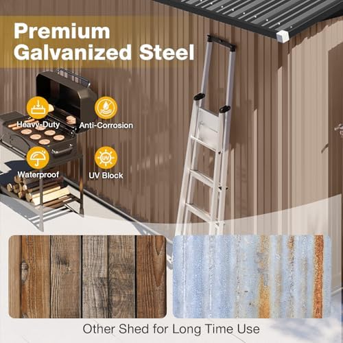 8x6 FT Outdoor Storage Shed Brown