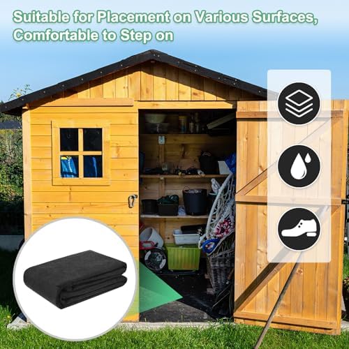 M METERXITY Outdoor Storage Shed Mat, 8x8 ft Shed Flooring Mat, Grey