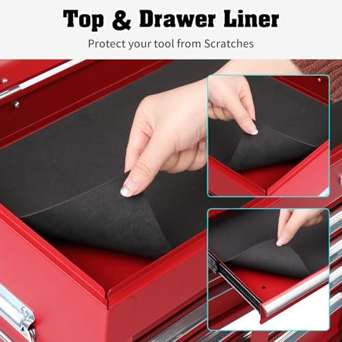 Winado 24" Metal Portable Tool Box with 5 Drawers, Lockable, Red